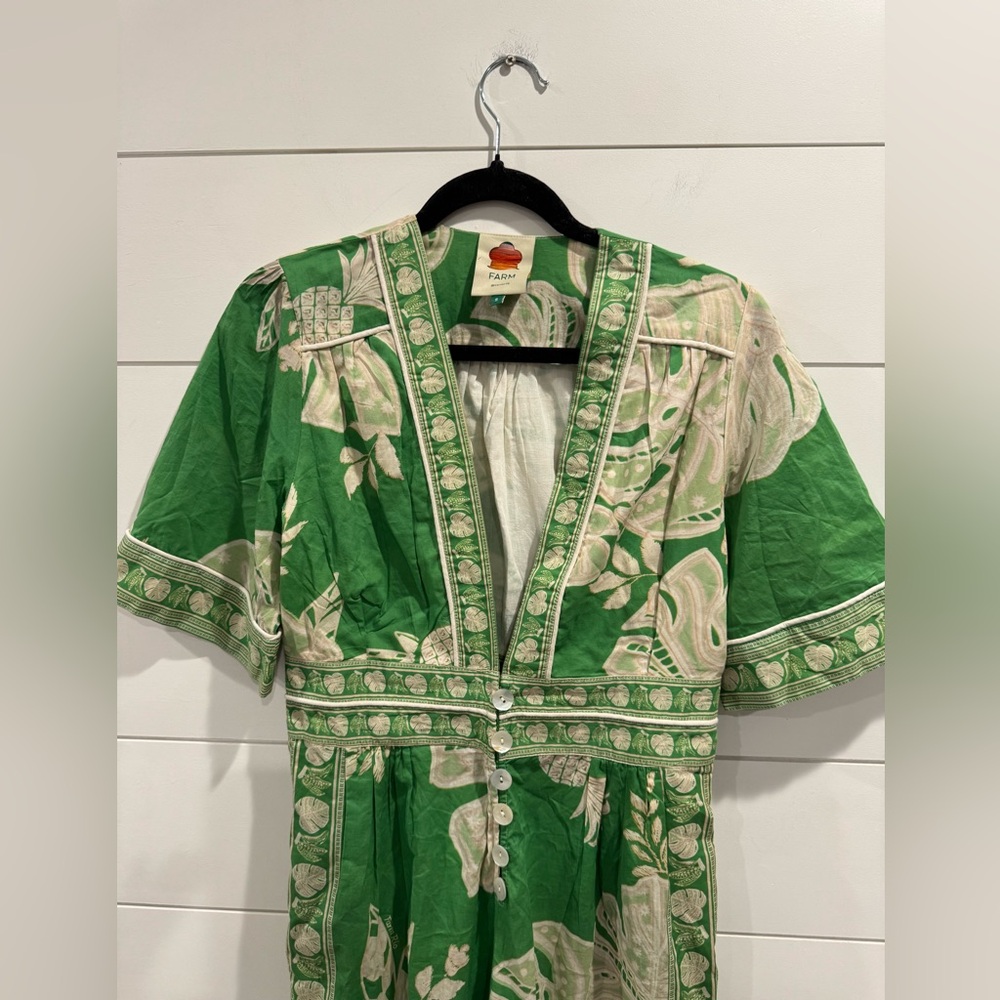 Farm Rio green monstera wide print jumpsuit - Picture 6 of 11
